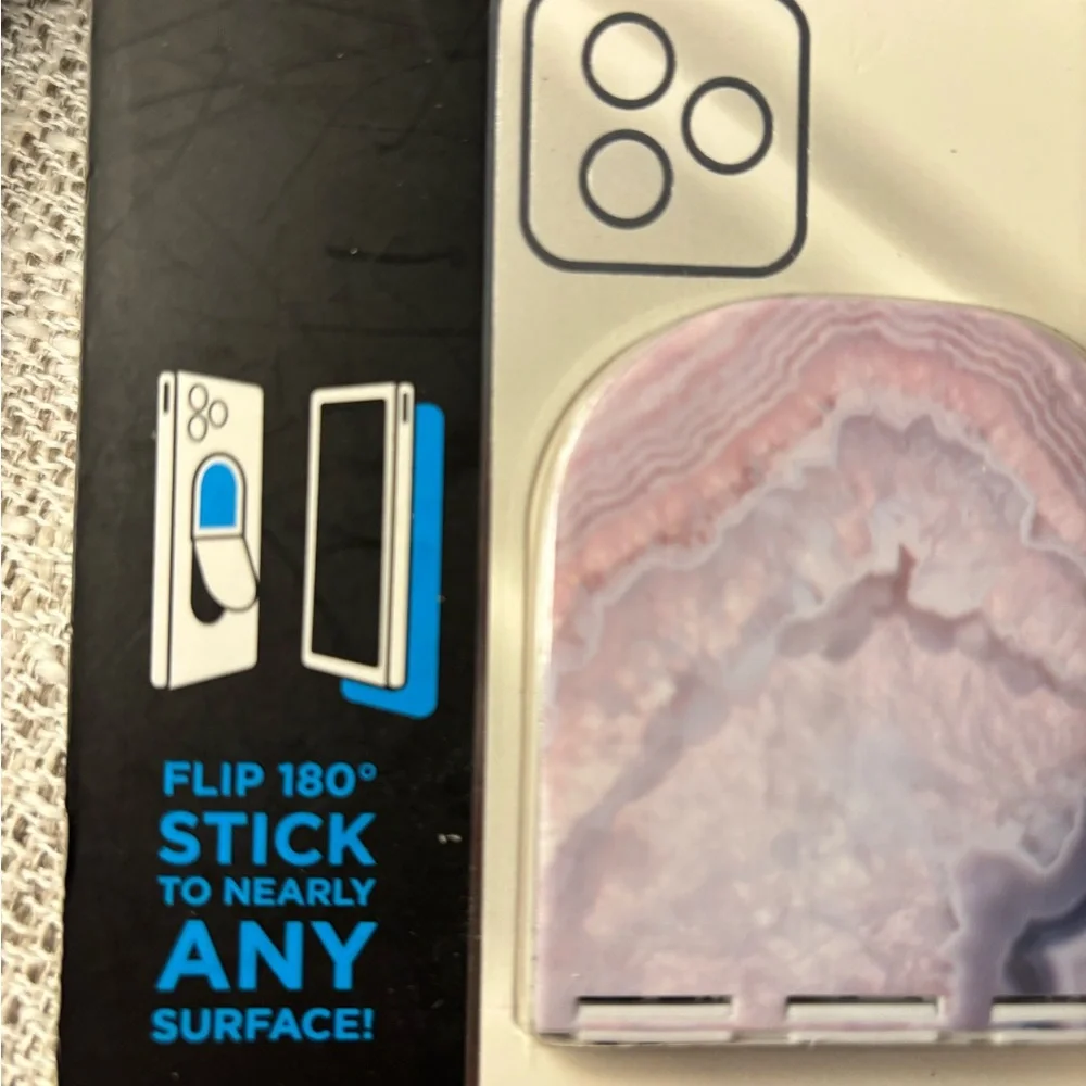 Flipstik Phone Stand with Purple‎ Marble Design